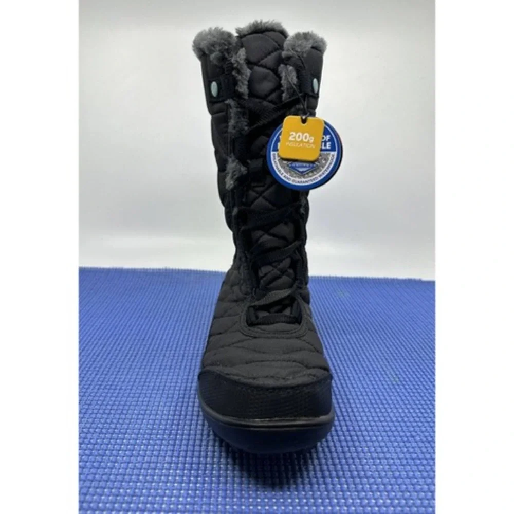 Columbia Minx Mid III Winter Boot Women SZ.4 Black New Waterproof Insulated 200g